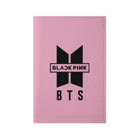 Обложка для паспорта матовая кожа с принтом BTS and BLACKPINK , натуральная матовая кожа | размер 19,3 х 13,7 см; прозрачные пластиковые крепления | Тематика изображения на принте: bangtan boys | black | blackpink | bt21 | bts | k pop | pink | rose | блек пинк | блекпинк | блэк пинк | блэкпинк | бтс