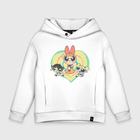 Детское худи Oversize хлопок с принтом Powerpuff girls , френч-терри — 70% хлопок, 30% полиэстер. Мягкий теплый начес внутри —100% хлопок | боковые карманы, эластичные манжеты и нижняя кромка, капюшон на магнитной кнопке | powerpuff girls | ppg | бабблс | баттеркап | блоссом | крошки | крутые девчонки | лютик | пестик | пузырек | супер крошки | супергерой | таунсвиль | цветик