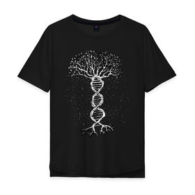 Мужская футболка хлопок Oversize с принтом Днк Дерево , 100% хлопок | свободный крой, круглый ворот, “спинка” длиннее передней части | biology | dna | geek | scince | tree | абстракция | биолог | биология | гик | дерево | днк | лаборатория | наука | ученые | ученый