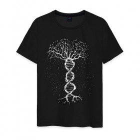 Мужская футболка хлопок с принтом Днк Дерево , 100% хлопок | прямой крой, круглый вырез горловины, длина до линии бедер, слегка спущенное плечо. | biology | dna | geek | scince | tree | абстракция | биолог | биология | гик | дерево | днк | лаборатория | наука | ученые | ученый