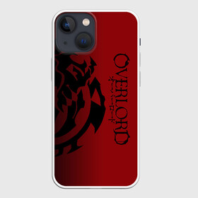 Чехол для iPhone 13 mini с принтом черный логотип оверлорд на красном фоне ,  |  | overlord | аниме | геометрия | градиент | лого | логотип | надпись | оверлорд | сериал