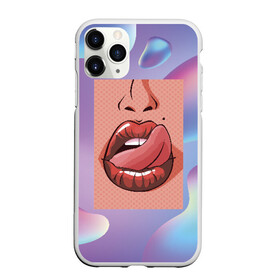 Чехол для iPhone 11 Pro матовый с принтом Губы , Силикон |  | lips | абстракт | губы | кожа | лицо | нос | родинка | сердечко | сердце
