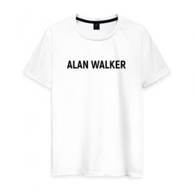 Мужская футболка хлопок с принтом ALAN WALKER(+НА СПИНЕ) , 100% хлопок | прямой крой, круглый вырез горловины, длина до линии бедер, слегка спущенное плечо. | alan walker | dj | dj walkzz | faded | music | алан уокер | диджей | дип хаус | клубная | клубняк | музыка | электро хаус
