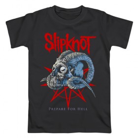 Мужская футболка хлопок с принтом Slipknot , 100% хлопок | прямой крой, круглый вырез горловины, длина до линии бедер, слегка спущенное плечо. | 