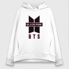 Женское худи Oversize хлопок с принтом BTS and BLACKPINK , френч-терри — 70% хлопок, 30% полиэстер. Мягкий теплый начес внутри —100% хлопок | боковые карманы, эластичные манжеты и нижняя кромка, капюшон на магнитной кнопке | Тематика изображения на принте: bangtan boys | black | blackpink | bt21 | bts | k pop | pink | rose | блек пинк | блекпинк | блэк пинк | блэкпинк | бтс