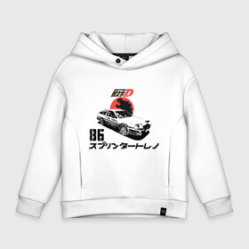 Детское худи Oversize хлопок с принтом Initial D Хачироку , френч-терри — 70% хлопок, 30% полиэстер. Мягкий теплый начес внутри —100% хлопок | боковые карманы, эластичные манжеты и нижняя кромка, капюшон на магнитной кнопке | drift | hachiroku | initial d | touge | тогэ | хачироку