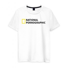 Мужская футболка хлопок с принтом Nation Pornographic , 100% хлопок | прямой крой, круглый вырез горловины, длина до линии бедер, слегка спущенное плечо. | Тематика изображения на принте: nation