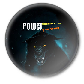Значок с принтом Powerwolf ,  металл | круглая форма, металлическая застежка в виде булавки | Тематика изображения на принте: metal | powerwolf | пауэр метал | хэви метал