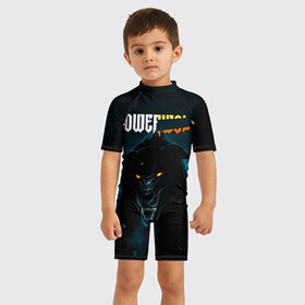 Детский купальный костюм 3D с принтом Powerwolf , Полиэстер 85%, Спандекс 15% | застежка на молнии на спине | metal | powerwolf | пауэр метал | хэви метал