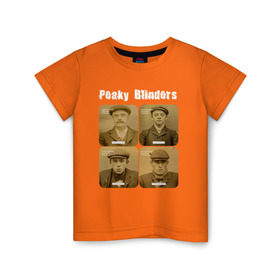 Детская футболка хлопок с принтом Peaky Blinders , 100% хлопок | круглый вырез горловины, полуприлегающий силуэт, длина до линии бедер | peaky blinders | острые козырьки | сериал