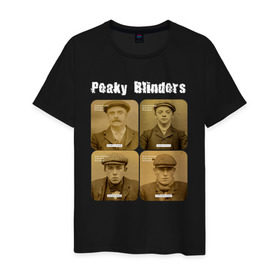 Мужская футболка хлопок с принтом Peaky Blinders , 100% хлопок | прямой крой, круглый вырез горловины, длина до линии бедер, слегка спущенное плечо. | peaky blinders | острые козырьки | сериал