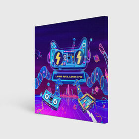 Холст квадратный с принтом RETRO ROBOT CAT , 100% ПВХ |  | bright | colorful | cool | disco | music | music lover | retro | speaker | tape recorder | technique | vintage | винтаж | динамик | диско | магнитофон | меломан | музыка | неон | разноцветный | ретро | техника