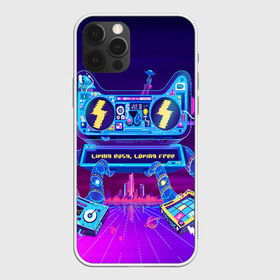 Чехол для iPhone 12 Pro Max с принтом RETRO ROBOT CAT , Силикон |  | bright | colorful | cool | disco | music | music lover | retro | speaker | tape recorder | technique | vintage | винтаж | динамик | диско | магнитофон | меломан | музыка | неон | разноцветный | ретро | техника