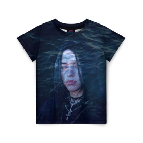 Детская футболка 3D с принтом Billie Eilish Ocean Eyes , 100% гипоаллергенный полиэфир | прямой крой, круглый вырез горловины, длина до линии бедер, чуть спущенное плечо, ткань немного тянется | Тематика изображения на принте: bad guy | billie eilish | билли айлиш | эйлиш