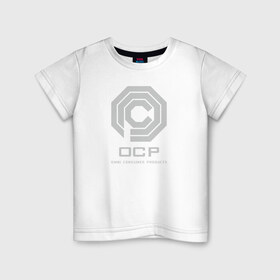 Детская футболка хлопок с принтом OCP , 100% хлопок | круглый вырез горловины, полуприлегающий силуэт, длина до линии бедер | omni consumer products | алекс мёрфи | робокоп. детройт
