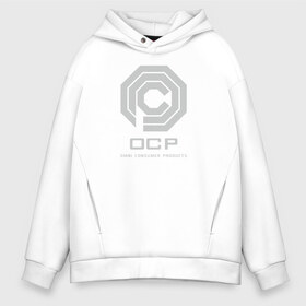 Мужское худи Oversize хлопок с принтом OCP , френч-терри — 70% хлопок, 30% полиэстер. Мягкий теплый начес внутри —100% хлопок | боковые карманы, эластичные манжеты и нижняя кромка, капюшон на магнитной кнопке | omni consumer products | алекс мёрфи | робокоп. детройт