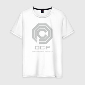 Мужская футболка хлопок с принтом OCP , 100% хлопок | прямой крой, круглый вырез горловины, длина до линии бедер, слегка спущенное плечо. | omni consumer products | алекс мёрфи | робокоп. детройт