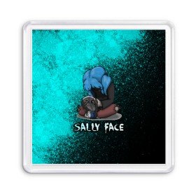 Магнит 55*55 с принтом Sally face , Пластик | Размер: 65*65 мм; Размер печати: 55*55 мм | Тематика изображения на принте: sally face | маска | сали | салли | салли кромсалли | фейс | фишер