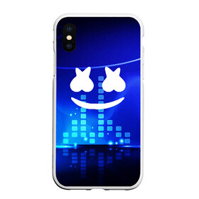 Чехол для iPhone XS Max матовый с принтом MARSHMELLO , Силикон | Область печати: задняя сторона чехла, без боковых панелей | christopher comstock | dj | marshmello | music | диджей | клубная музыка | клубняк | крис комсток | маршмеллоу | музыка