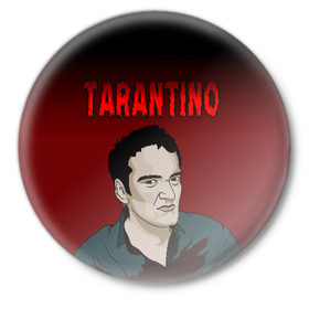 Значок с принтом Tarantino ,  металл | круглая форма, металлическая застежка в виде булавки | Тематика изображения на принте: quentin tarantino | квентин тарантино