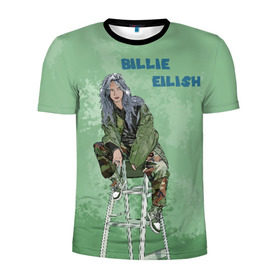 Мужская футболка 3D спортивная с принтом Billie Eilish , 100% полиэстер с улучшенными характеристиками | приталенный силуэт, круглая горловина, широкие плечи, сужается к линии бедра | bad guy | billie eilish | билли айлиш | эйлиш