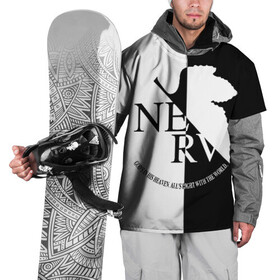 Накидка на куртку 3D с принтом Nerv black and white , 100% полиэстер |  | angel | eva | evangelion | neon genesis evangelion | nerv | аска лэнгли сорью | ева | евангелион | мисато кацураги | рей аянами | синдзи
