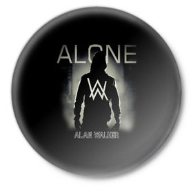 Значок с принтом Alan Walker ,  металл | круглая форма, металлическая застежка в виде булавки | alan | alone | darkside | different | dj | faded | house | k 391 | live | music | olav | remix | techno | walker | walkers | walkzz | world | алан | диджей | техно | уокер