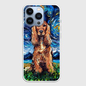 Чехол для iPhone 13 Pro с принтом Кокер спаниель (Van Gogh style ,  |  | gogh | van | vincent | willem | ван | винсент | гог | кокер | пёс | постимпрессионизм | собака | спаниель | художник