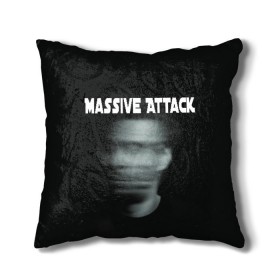 Подушка 3D с принтом Massive Attack , наволочка – 100% полиэстер, наполнитель – холлофайбер (легкий наполнитель, не вызывает аллергию). | состоит из подушки и наволочки. Наволочка на молнии, легко снимается для стирки | грант маршалл | роберт дель ная | трип хоп