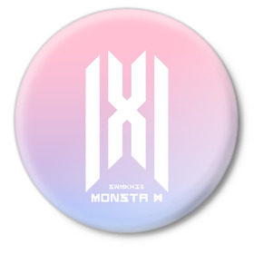 Значок с принтом Monsta X ,  металл | круглая форма, металлическая застежка в виде булавки | hyungwon | i.m | jooheon | k pop | kihyun | kpop | minhyuk | monbebe | monsta x | shownu | wonho | к поп | монста икс