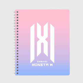 Тетрадь с принтом Monsta X , 100% бумага | 48 листов, плотность листов — 60 г/м2, плотность картонной обложки — 250 г/м2. Листы скреплены сбоку удобной пружинной спиралью. Уголки страниц и обложки скругленные. Цвет линий — светло-серый
 | hyungwon | i.m | jooheon | k pop | kihyun | kpop | minhyuk | monbebe | monsta x | shownu | wonho | к поп | монста икс