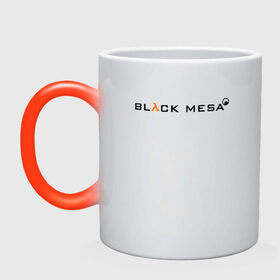 Кружка хамелеон с принтом HALF-LIFE BLACK MESA , керамика | меняет цвет при нагревании, емкость 330 мл | 