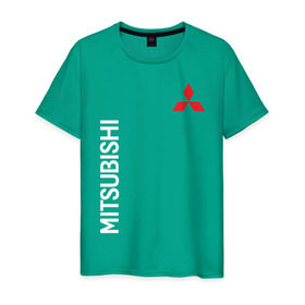 Мужская футболка хлопок с принтом MITSUBISHI , 100% хлопок | прямой крой, круглый вырез горловины, длина до линии бедер, слегка спущенное плечо. | mitsubishi | sport | митсубиси | митсубиши | спорт