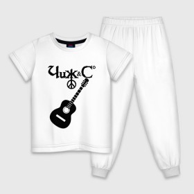 Детская пижама хлопок с принтом Чиж и Ко , 100% хлопок |  брюки и футболка прямого кроя, без карманов, на брюках мягкая резинка на поясе и по низу штанин
 | Тематика изображения на принте: rock | рок группа | русский рок | чиж