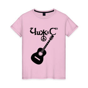 Женская футболка хлопок с принтом Чиж и Ко , 100% хлопок | прямой крой, круглый вырез горловины, длина до линии бедер, слегка спущенное плечо | rock | рок группа | русский рок | чиж
