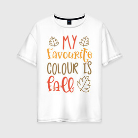 Женская футболка хлопок Oversize с принтом Осеннее цветное настроение , 100% хлопок | свободный крой, круглый ворот, спущенный рукав, длина до линии бедер
 | autumn | halloween | грусть | длядвоих | листья | оранжевый | осень | хэллоуин