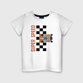 Детская футболка хлопок с принтом SUPER SPEED , 100% хлопок | круглый вырез горловины, полуприлегающий силуэт, длина до линии бедер | karting | автомобили | вождение | гонки | картинг | машины | рэйсинг | экстрим | экстримальныйспорт