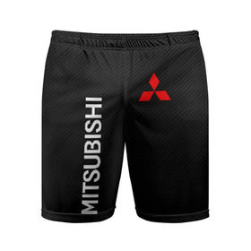 Мужские шорты 3D спортивные с принтом MITSUBISHI (carbon) ,  |  | mitsubishi | sport | митсубиси | митсубиши | спорт