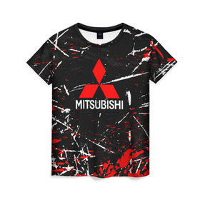 Женская футболка 3D с принтом MITSUBISHI , 100% полиэфир ( синтетическое хлопкоподобное полотно) | прямой крой, круглый вырез горловины, длина до линии бедер | mitsubishi | sport | митсубиси | митсубиши | спорт