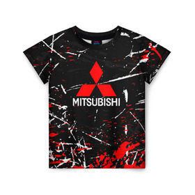 Детская футболка 3D с принтом MITSUBISHI , 100% гипоаллергенный полиэфир | прямой крой, круглый вырез горловины, длина до линии бедер, чуть спущенное плечо, ткань немного тянется | mitsubishi | sport | митсубиси | митсубиши | спорт