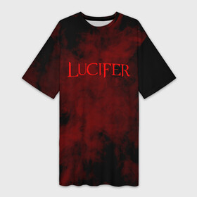 Платье-футболка 3D с принтом LUCIFER (КРЫЛЬЯ) ,  |  | demons | lucifer | title | люцифер | надпись