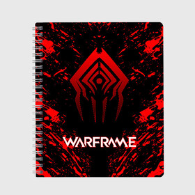 Тетрадь с принтом РЮКЗАК WARFRAME RED STALKER , 100% бумага | 48 листов, плотность листов — 60 г/м2, плотность картонной обложки — 250 г/м2. Листы скреплены сбоку удобной пружинной спиралью. Уголки страниц и обложки скругленные. Цвет линий — светло-серый
 | 2019 | fortuna | red stalker | stalker | warframe | варфрейм | лотос | сталкер | тэнно