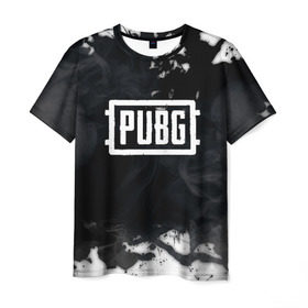 Мужская футболка 3D с принтом PUBG , 100% полиэфир | прямой крой, круглый вырез горловины, длина до линии бедер | 