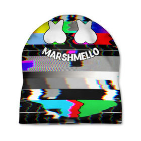 Шапка 3D с принтом MARSHMELLO , 100% полиэстер | универсальный размер, печать по всей поверхности изделия | christopher comstock | dj | marshmello | music | диджей | клубная музыка | клубняк | крис комсток | маршмеллоу | музыка