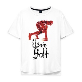 Мужская футболка хлопок Oversize с принтом Usain Bolt , 100% хлопок | свободный крой, круглый ворот, “спинка” длиннее передней части | athletics | jamaica | man | run | runner | sport | sportsman | usain bolt | легкая атлетика | мужчина | спорт | спортсмен | ямайка