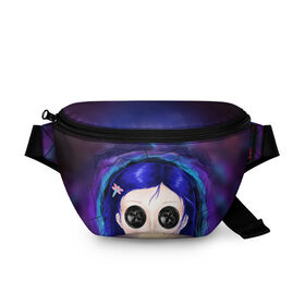 Поясная сумка 3D с принтом Coraline , 100% полиэстер | плотная ткань, ремень с регулируемой длиной, внутри несколько карманов для мелочей, основное отделение и карман с обратной стороны сумки застегиваются на молнию | coraline | neil gaiman | тим бёртон