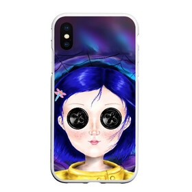 Чехол для iPhone XS Max матовый с принтом Coraline , Силикон | Область печати: задняя сторона чехла, без боковых панелей | coraline | neil gaiman | тим бёртон