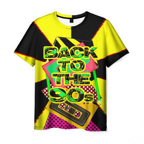 Мужская футболка 3D с принтом Back to the 90 , 100% полиэфир | прямой крой, круглый вырез горловины, длина до линии бедер | 90е | back | back to the 90 | retro | ретро