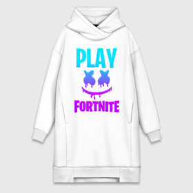 Платье-худи хлопок с принтом FORTNITE x MARSHMELLO ,  |  | fortnite | fortnite x | marshmello | маршмелло | фортнайт