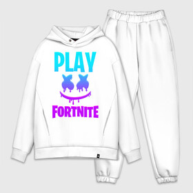 Мужской костюм хлопок OVERSIZE с принтом FORTNITE x MARSHMELLO ,  |  | fortnite | fortnite x | marshmello | маршмелло | фортнайт